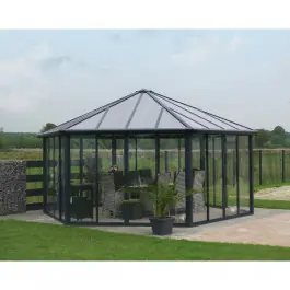 Offre Limitée Tonnelle Autoportée Fermée Alu Polycarbonate Canopia Garda 6 x 5,2 m