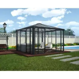 Tonnelle Fermée Aluminium Polycarbonate Canopia Ledro 3600 3,6 x 3,6m Dernière Chance