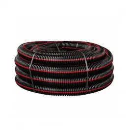 Solde Gaine TPC noire bande rouge Ø 75 mm en couronne de 50 ml, la couronne