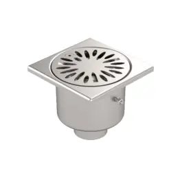 Achat Immédiat Siphon de Sol Inox Limatec 100x100 à sortie verticale 40 mm, H72 mm