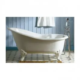 Baignoire sur pied Herbeau Marie Louise en fonte blanche, 155 x 76 cm Promotion Saisonnière