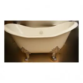 Baignoire sur pied Herbeau Impériale en fonte blanche, 155 x 77 cm Authentique