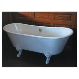 Baignoire sur pied Herbeau Princesse en fonte blanche, 170 x 69 cm Pas Cher