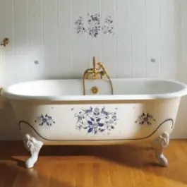 Baignoire sur pied Herbeau Joséphine en fonte blanche, 170 x 78 cm Usine Directe
