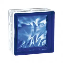Brique de verre Cubiver Cobalt 19.8x19.8x8 cm aspect nuagé, par 5 U Quantité Limitée