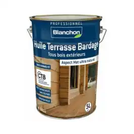 Huile Terrasse Bardage Tous Bois Blanchon Mat Chêne moyen, 5L Expédié Aujourd'hui