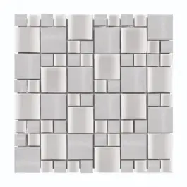 Jusqu'à Épuisement Des Stocks Mosaïque Inox Metal Verre Alu IN01, Plaque 30,5 x 30,5 x 0,8 cm