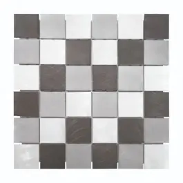 Acheter Direct Mosaïque Grise Noire Verre Alu AL05, Plaque 30,5 x 30,5 x 0,8 cm