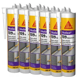 Mastic Silicone SIKASEAL 109 Gris pour Menuiserie, 12x300ml Pas Cher