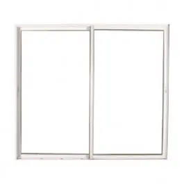 Promotion Saisonnière Baie vitrée coulissante en PVC blanc, double vitrage, 215 x 180 cm