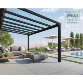 Pergola Alu Polycarbonate Canopia Stockholm 705873 Gris 3,4x5,2 m Vente Flash