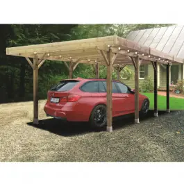 Carport bois modulable SOLID 4 x 5 m – Traitement autoclave Dernière Chance