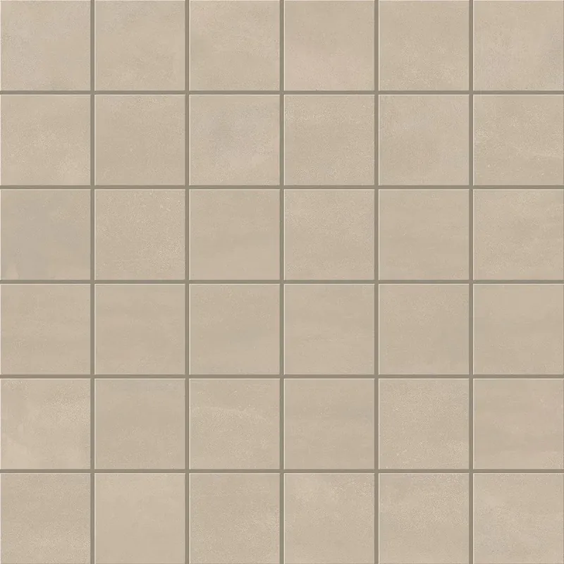 Mosaïque effet Béton Beige Crème 4,8x4,8 cm Quadra 30x30x0,9 cm Mat Vetrano - Sol et mur intérieur Offre Spéciale