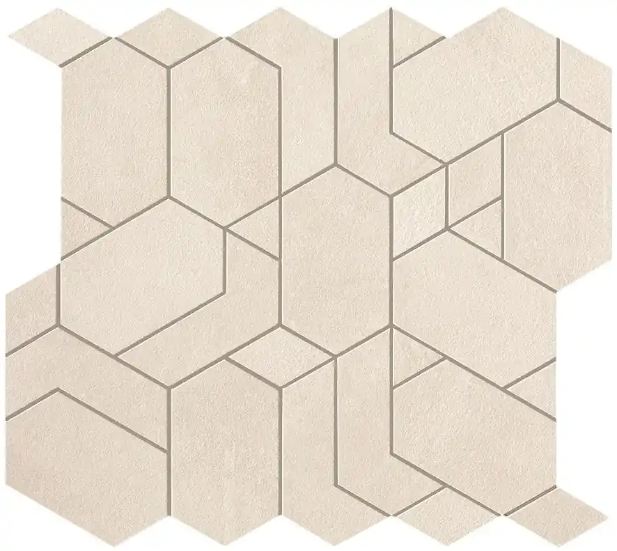 Mosaïque effet Béton Beige Ivoire Mix 33,5x31x0,9 cm Mat Vetrano - Mur intérieur Bon Plan