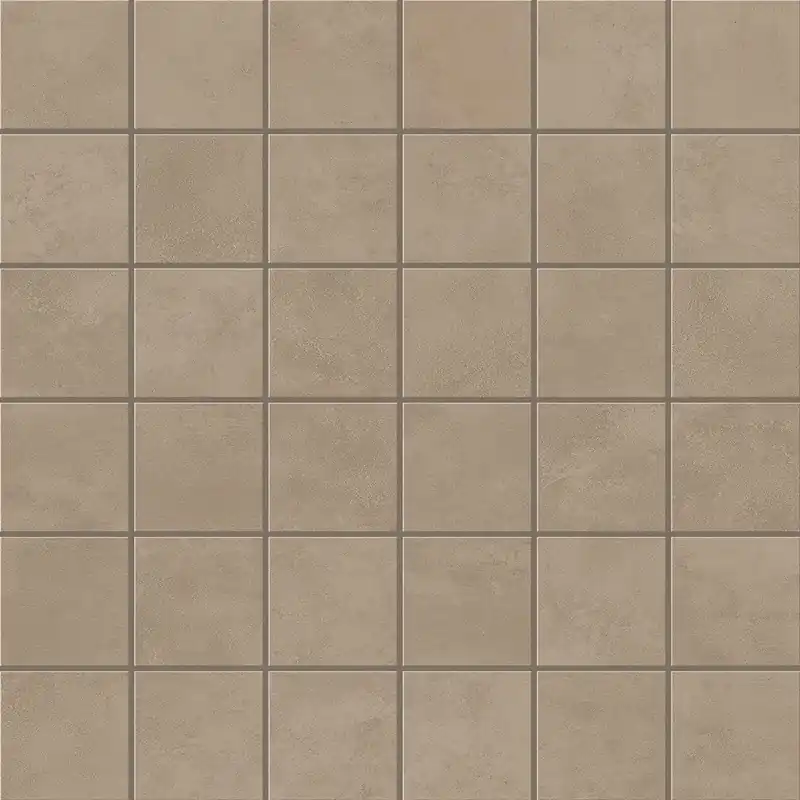 Bon Plan Mosaïque effet Béton Beige Terre 4,8x4,8 cm Quadra 30x30x0,9 cm Mat Vetrano - Sol et mur intérieur
