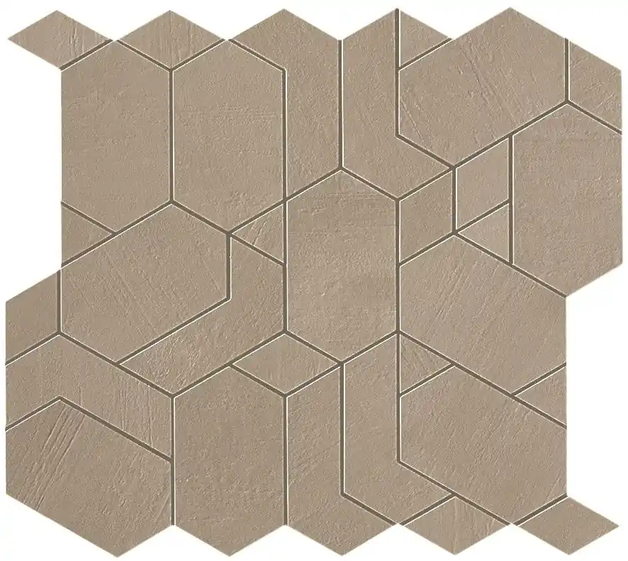 Mosaïque effet Béton Beige Terre Mix 33,5x31x0,9 cm Mat Vetrano - Mur intérieur Nouvel Arrivage