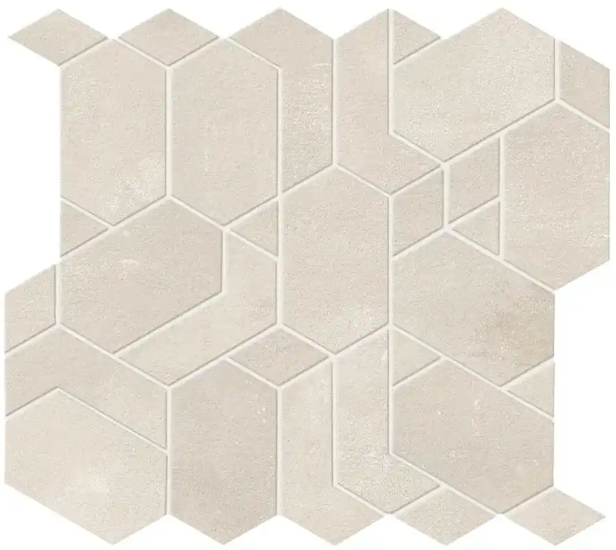Prix Promo Mosaïque effet Béton Gris Luce Mix 33,5x31x0,9 cm Mat Gravino - Mur intérieur