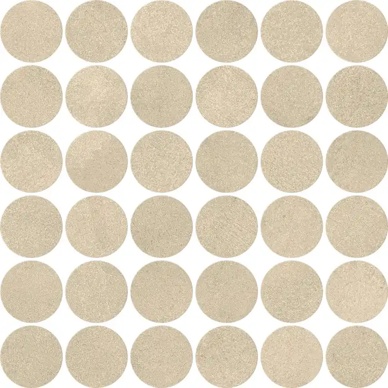 Achetez Aujourd'hui Mosaïque effet Béton Gris Sable 5,2 cm Rond 32x32x0,9 cm Mat Stavira - Sol et mur intérieur