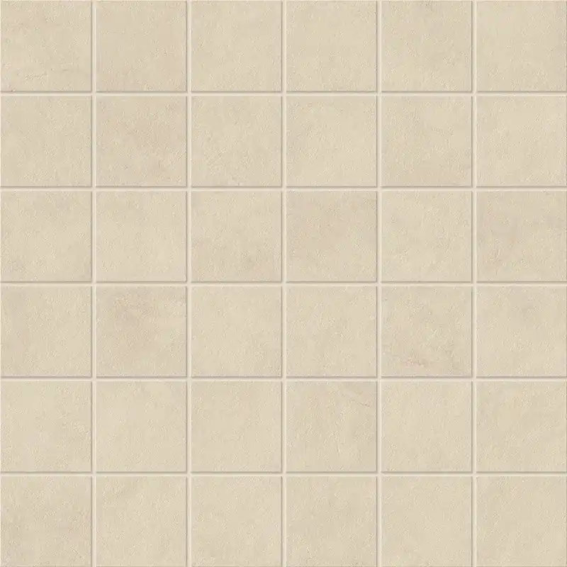 Mosaïque effet Enduit Beige Lin 4,8x4,8 cm Quadra 30x30x0,9 cm Mat Calviro - Sol et mur intérieur Offre Limitée
