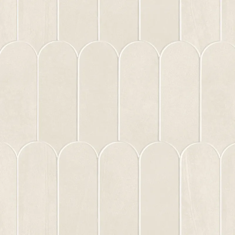 Dernier Modèle Mosaïque effet Enduit Blanc Lin Ecaille 29,7x29,6x0,85 cm Mat Calviro - Mur intérieur