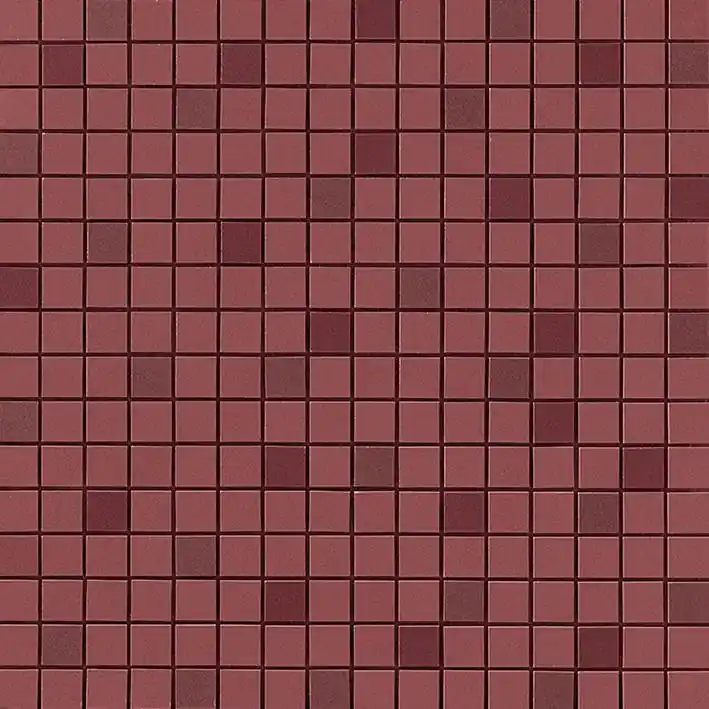 Dernier Modèle Mosaïque effet Enduit Rouge Argile 1,7x1,7 cm Quadra 30,5x30,5x0,85 cm Mat Calviro - Mur intérieur