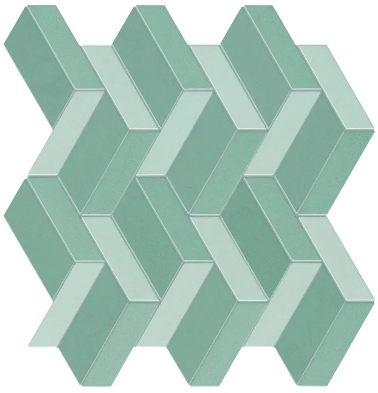 Acheter En Ligne Mosaïque effet Enduit Vert Argile Wave 32,4x30,6x0,85 cm Mat Calviro - Mur intérieur