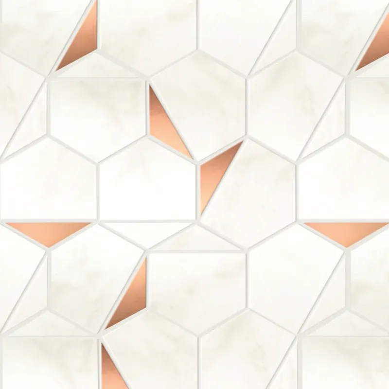Prix Cassé Mosaïque effet Marbre Blanc Calacatta Celeste Hexa 29x25,1x0,85 cm Brillant Faventa - Mur intérieur