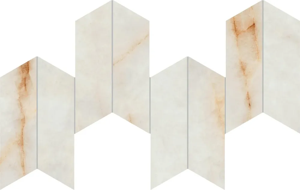Mosaïque effet Marbre Blanc Cristallo Arrow 46,3x17,5x0,9 cm Velours Sorvella - Mur intérieur Produit De Marque