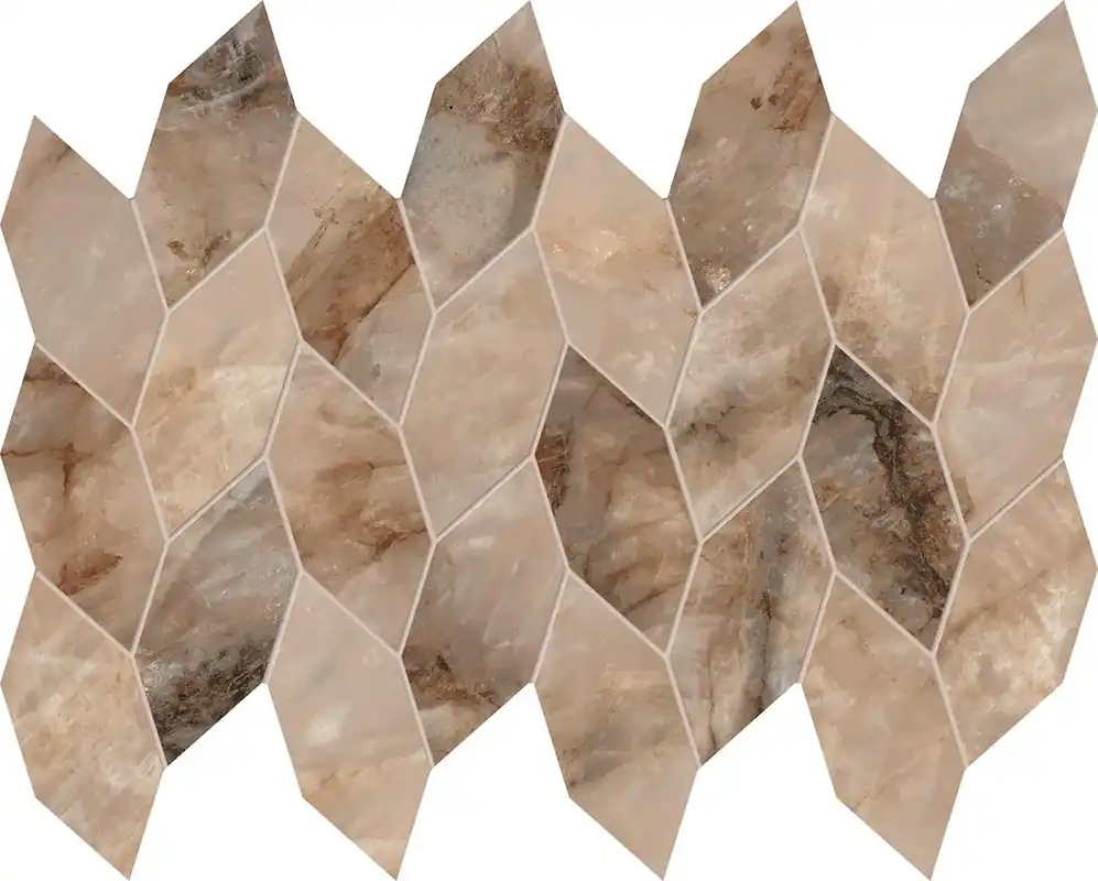 Nouvelle Collection Mosaïque effet Marbre Rose Sand Nav 35x27,6x0,9 cm Brillant Sorvella - Mur intérieur