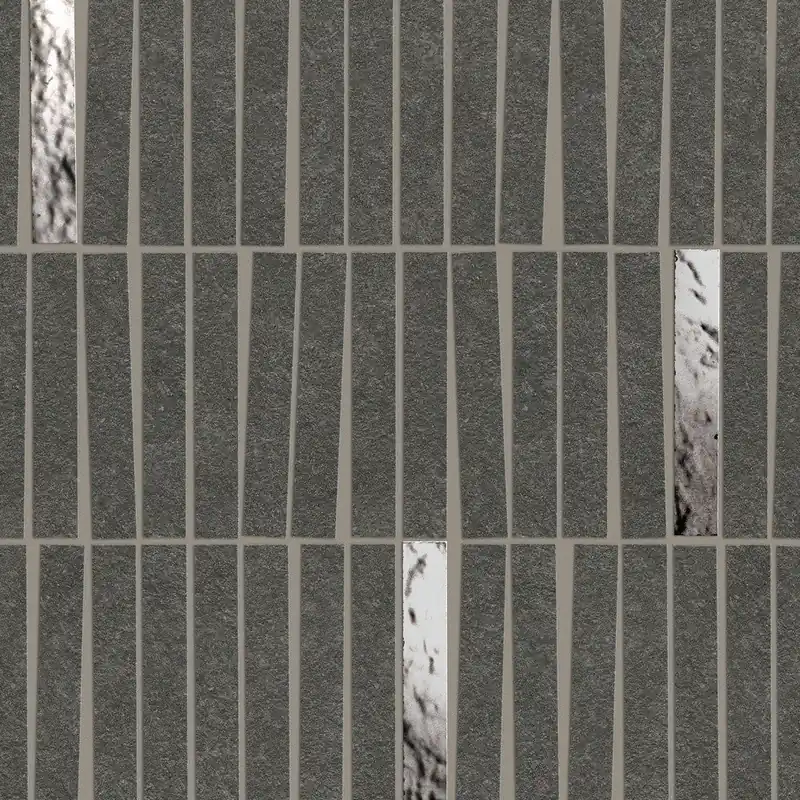 Mosaïque effet Pierre Quartzite Gris Carbone 9,6x1,5 cm Minibrick 35x29,2x0,9 cm Mat Venturo - Mur intérieur Promotion Saisonnière
