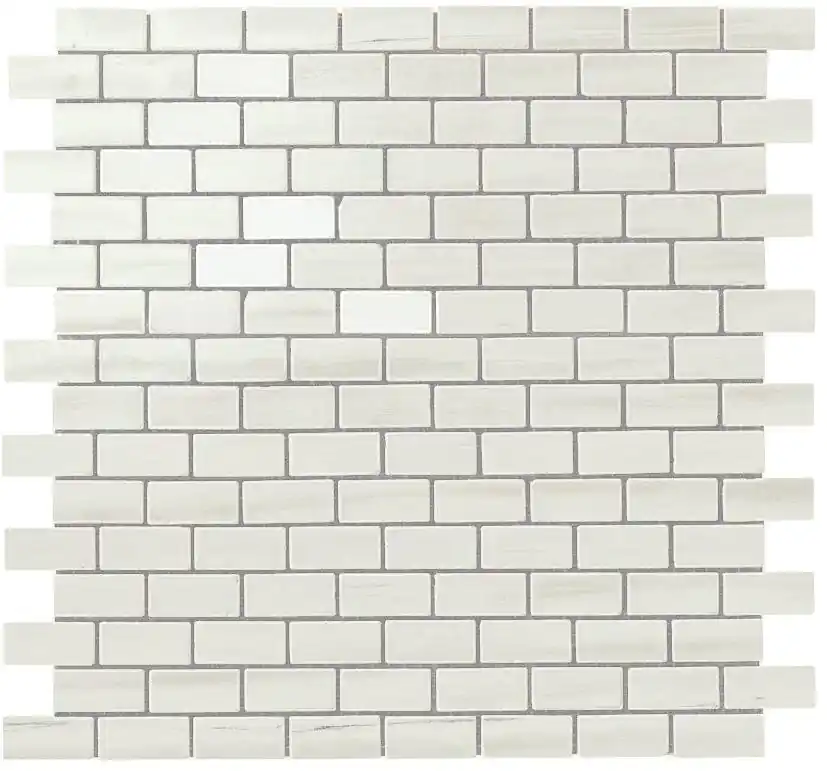 Mosaïque effet Marbre Bianco Dolomite 3,5x1,7 cm Rect 29,8x29,8x0,95 cm Brillant Marvillo - Sol et mur intérieur Expédition Rapide