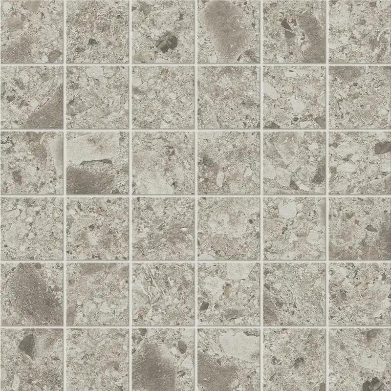 Mosaïque effet Pierre Ceppo di Gré Gris Clair 4,8x4,8 cm Quadra 30x30x0,9 cm Mat Massira - Sol et mur intérieur Prix Cassé