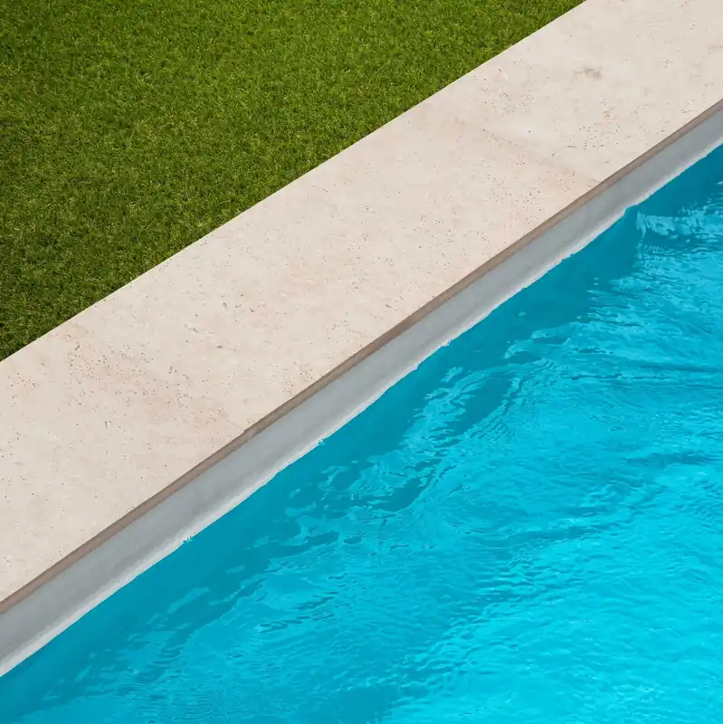 Commander Maintenant Margelle de piscine effet Travertin Beige 60x28x2 cm Bord Droit Pietra