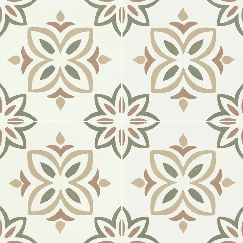 Nouveauté Carrelage effet Carreau ciment Avelora Vert 22,3x22,3x0,9 cm Proviel - Sol et mur intérieur