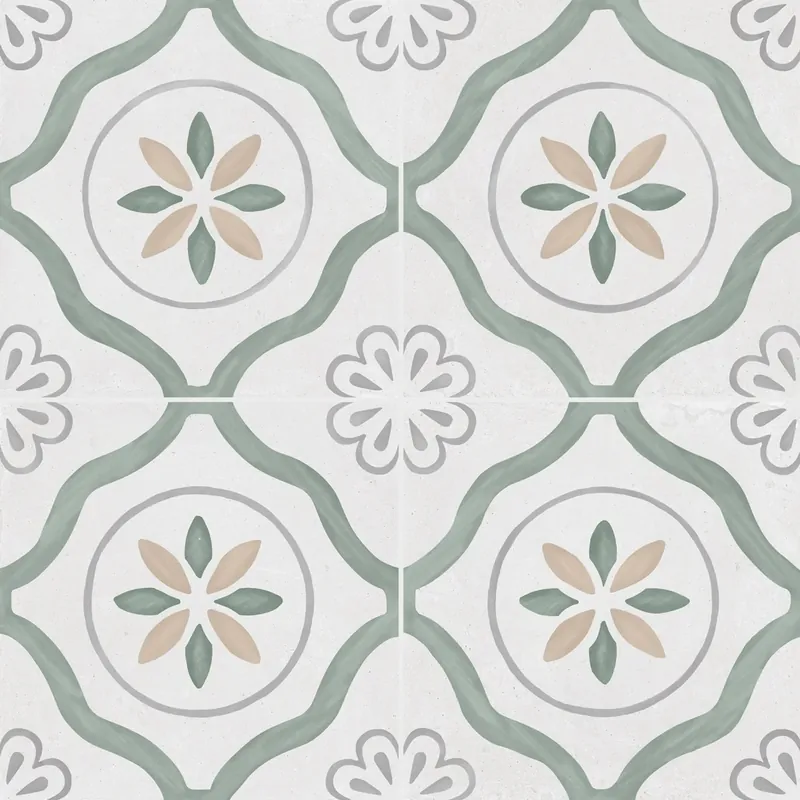 Prix Cassé Carrelage effet Carreau ciment Azoria Vert 22,3x22,3x0,9 cm Ventoril - Sol et mur intérieur