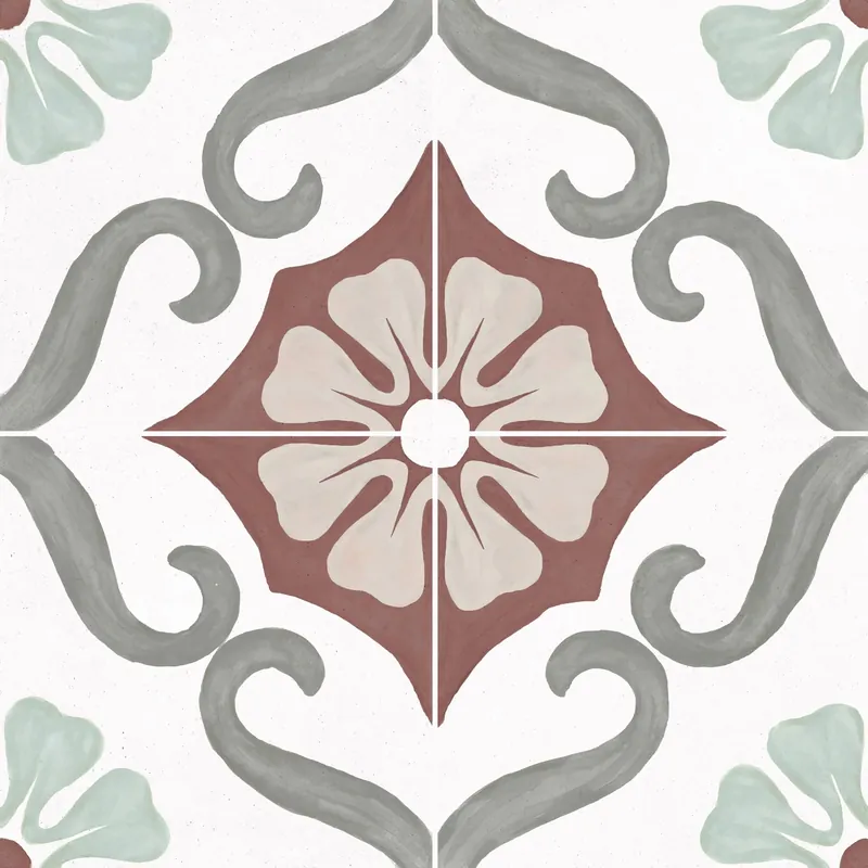 Vente Directe Carrelage effet Carreau ciment Florentis Rouge 22,3x22,3x0,9 cm Soriel - Sol et mur intérieur