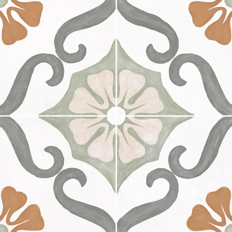 Acheter En Ligne Carrelage effet Carreau ciment Florentis Vert 22,3x22,3x0,9 cm Soriel - Sol et mur intérieur