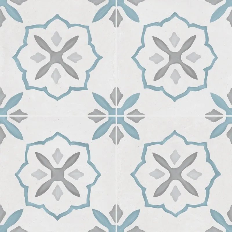 Carrelage effet Carreau ciment Moralis Bleu 22,3x22,3x0,9 cm Ventoril - Sol et mur intérieur Vente Directe