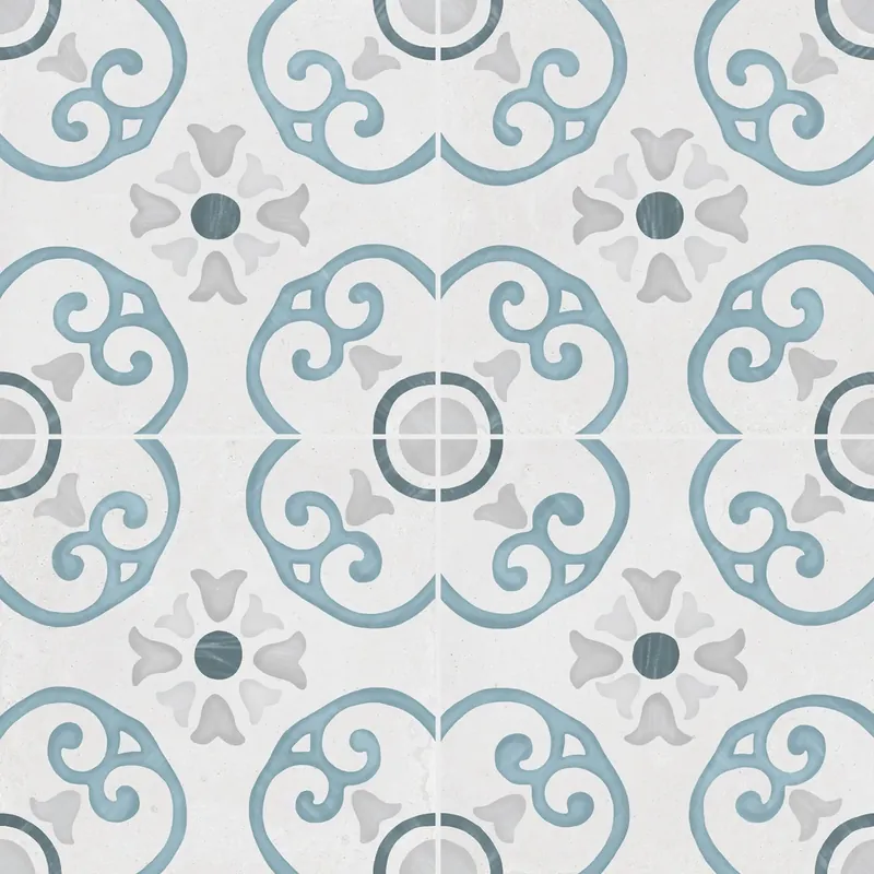 Livraison Express Carrelage effet Carreau ciment Nerelia Bleu 22,3x22,3x0,9 cm Ventoril - Sol et mur intérieur