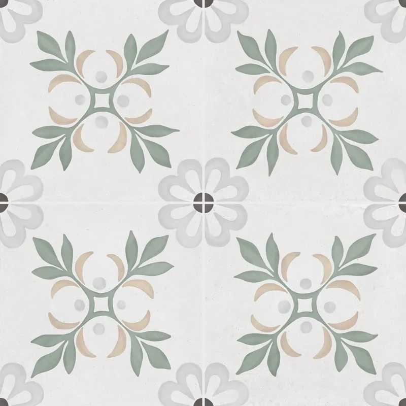 Jusqu'à Épuisement Des Stocks Carrelage effet Carreau ciment Roselis Vert 22,3x22,3x0,9 cm Ventoril - Sol et mur intérieur