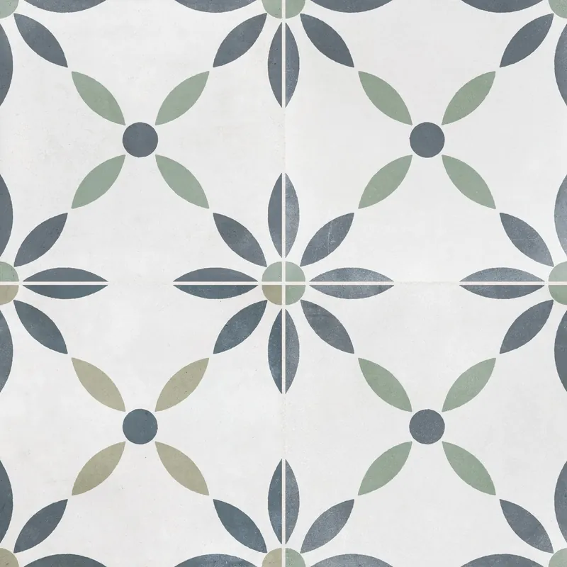 Promotion Carrelage effet Carreau ciment Soliris Bleu 22,3x22,3x0,9 cm Novera - Sol et mur intérieur