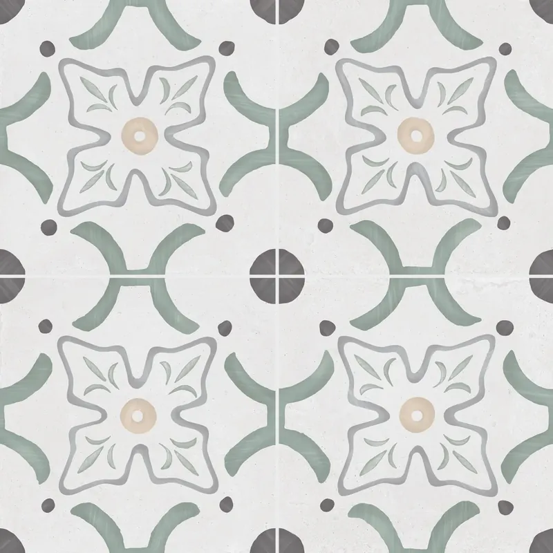 Meilleur Choix Carrelage effet Carreau ciment Sorella Vert 22,3x22,3x0,9 cm Ventoril - Sol et mur intérieur