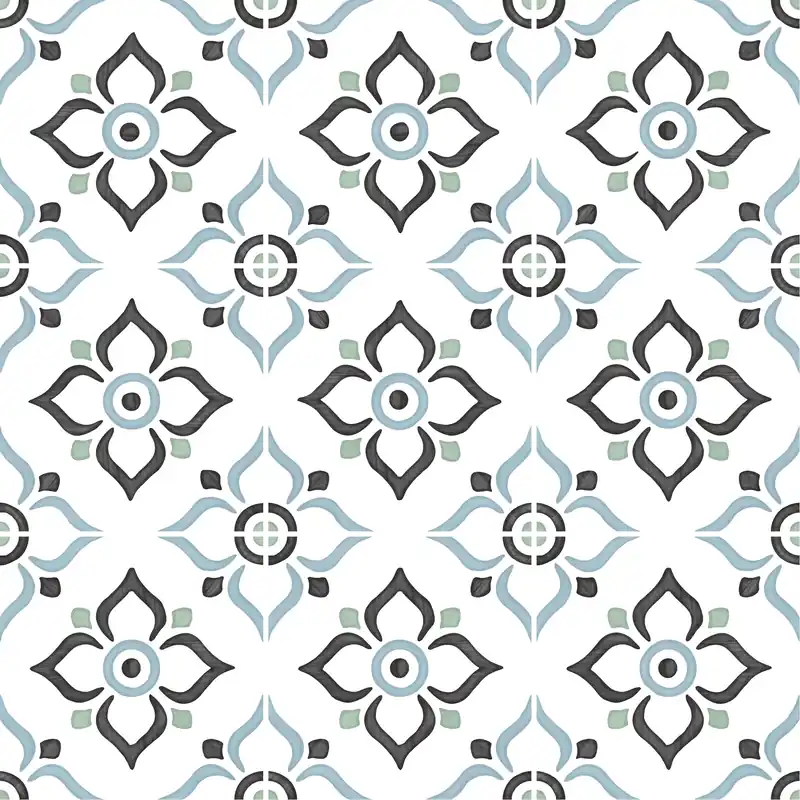 Carrelage effet Carreau ciment Trivano Bleu 12,3x12,3x0,87 cm Tanerio - Sol et mur intérieur Seulement Aujourd'hui