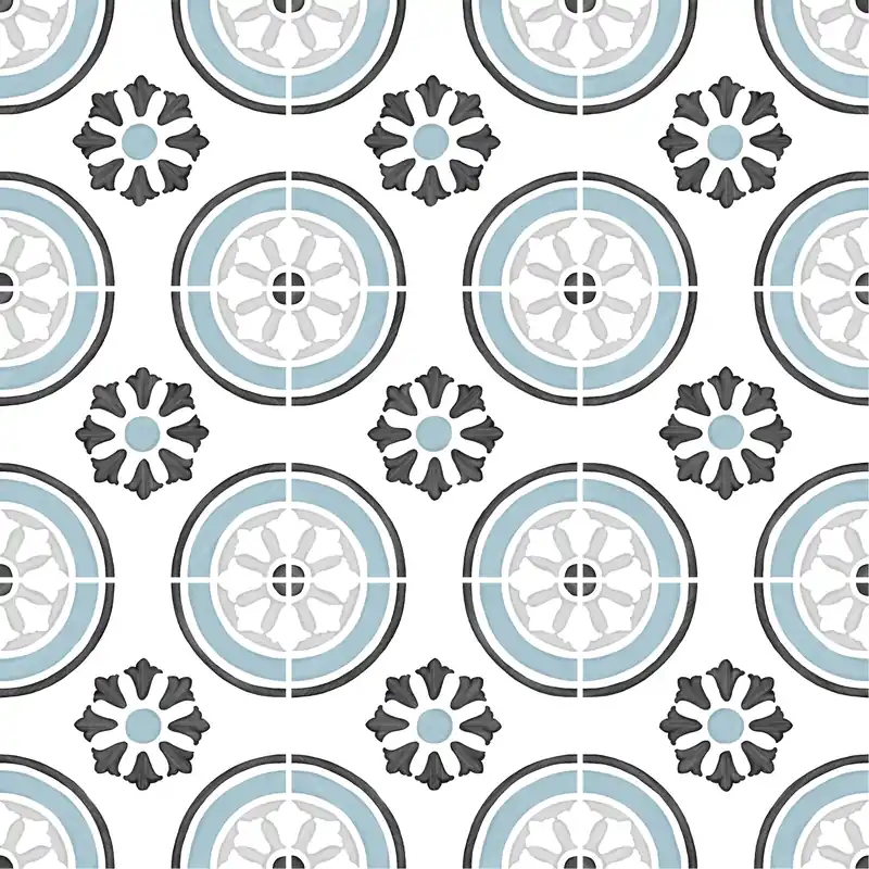Prix Réduit Carrelage effet Carreau ciment Zorelia Bleu 12,3x12,3x0,87 cm Tanerio - Sol et mur intérieur