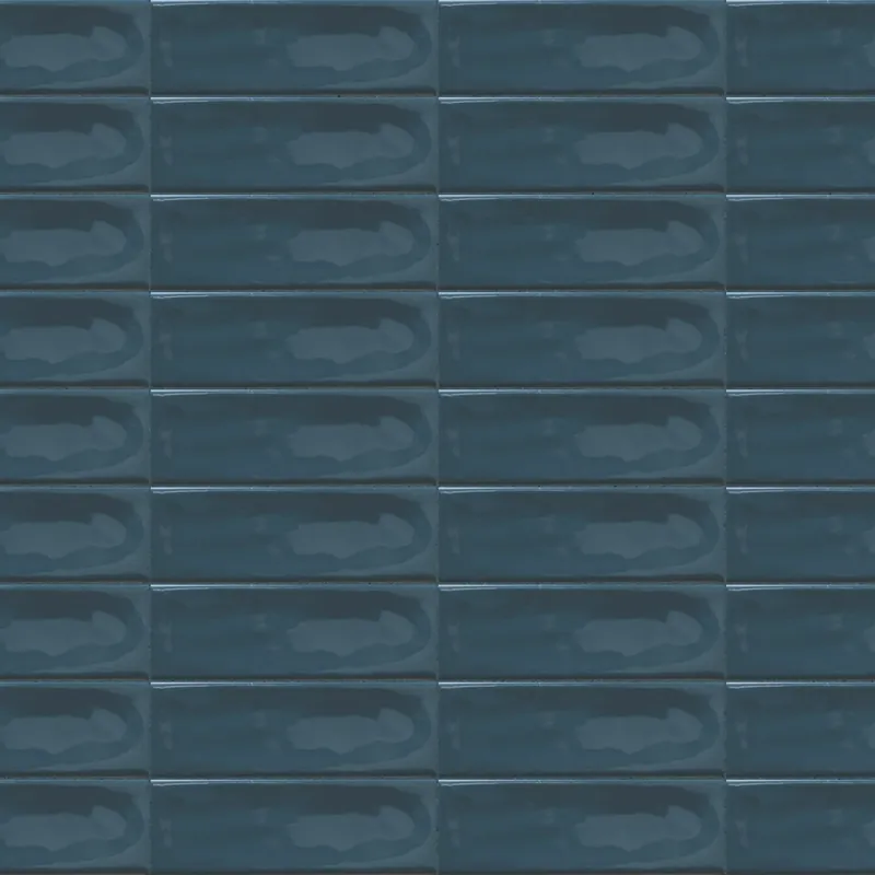 Carrelage effet Zellige Bleu 14,6x4,8x0,8 cm Brillant Bravio - Mur intérieur Commande En Gros