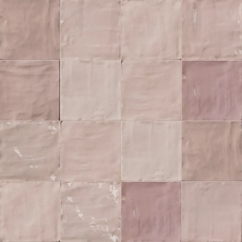 Nouvelle Collection Carrelage effet Zellige Rose 10x10x0,85 cm Brillant Orisel - Mur intérieur