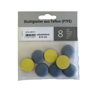 Patin de chaise en téflon rond autocollant x8u - HARO Quantité Limitée