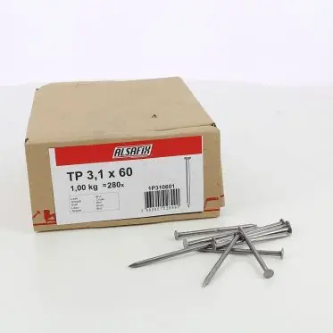 Promotion Pointes tête plate Alsafix Tête plat lisse acier brutes (1 kg)