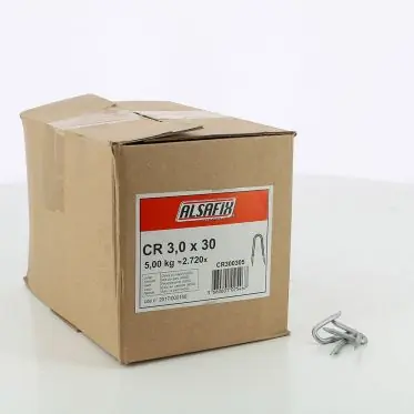 Crampillon galvanisée HDG par 5kg Alsafix (3.0*30mm) Prix Cassé