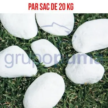 Prix Choc Galets blanc dolomie - extra blanc 40/60 mm (sac 20 kg)